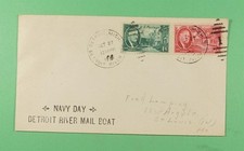 DR WHO 1946 RPO NAVY DAY DETROIT MI RIVER MAIL BOAT RIVER STA MARINE PO R03398 comprar usado  Enviando para Brazil