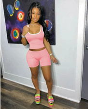 Usado, CONJUNTO TANQUE E SHORT MODA FEMININA 2 PEÇAS NAS LOJAS AGORA! (ROSA CLARO) comprar usado  Enviando para Brazil