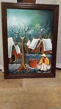 Quadro villaggio inverno usato  Casorate Primo