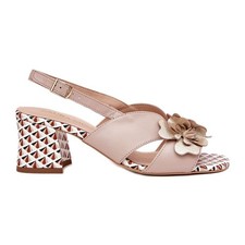 Laura Messi Sandalias de cuero para mujeres con flores beige comprar usado  Enviando para Brazil