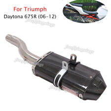 Usado, Ponta de silenciador de fibra de carbono deslizante tubo de escape Triumph Daytona 675R 2006-2012 comprar usado  Enviando para Brazil