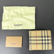 Carteira dobrável xadrez masculina Burberry couro dobrável com bolsa 100% autêntica, usado comprar usado  Enviando para Brazil