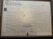 1873 framed indenture for sale  PRESTON