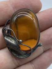 Spilla vintage ambra usato  Mantova