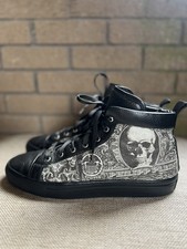 Tênis raro Philipp Plein preto dólar caveira cano alto comprar usado  Enviando para Brazil