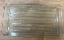 Bandeja de vidro transparente vintage antiga S100 geladeira ralada com pés 16”x8-3/4”x2” comprar usado  Enviando para Brazil