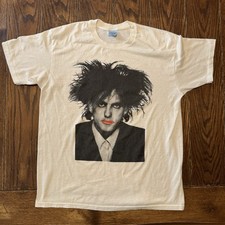 Camiseta Vintage The Cure Branca Robert Smith Lábios Vermelhos Ponto Único Tamanho XL, usado comprar usado  Enviando para Brazil