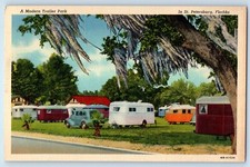 Usado, 1946 St. Petersburg Flórida Cartão Postal Vintage Moderno Trailer Park Food Car Publicado comprar usado  Enviando para Brazil
