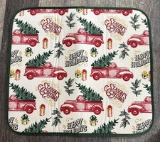 Caminhão vermelho 🌲Natal🌲Tapete de secagem de pano. Verde~tamanho 16 pol x 18 pol comprar usado  Enviando para Brazil
