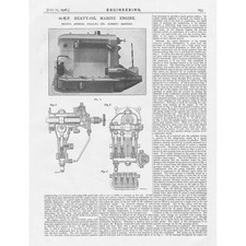 Societa Anonima Italiana Ing 40-HP Motor Marinho 2x Impressões Vintage 1926 comprar usado  Enviando para Brazil