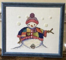 Cross stitched snowman for sale  FLINT