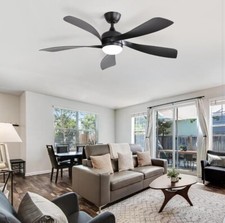 Sofucor 52"" ventilador de teto e luz com controle remoto 5 lâminas e motor reversíveis comprar usado  Enviando para Brazil
