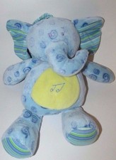 Berço musical de pelúcia azul Buba bebê elefante pendurado orelhas listradas redemoinhos sol, usado comprar usado  Enviando para Brazil