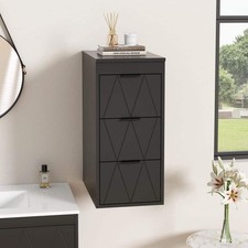 Eclife 12x18x26,5 pol Armário de Armazenamento Moderno de Parede de Banheiro MDF Preto comprar usado  Enviando para Brazil