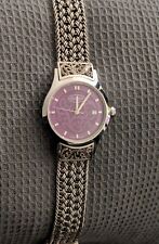 Reloj de pulsera para mujer LOIS HILL plata esterlina cara rosa hecho en Suiza LH-0006 segunda mano  Embacar hacia Argentina