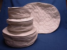 Usado, Conjunto de 4 estojos de armazenamento acolchoados com zíper porcelana prato oval prato redondo tigela vintage comprar usado  Enviando para Brazil