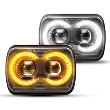 Usado, 2025 Mais Novo 2PC 7x6" 5x7 Farol de LED para Jeep Cherokee XJ com Lâmpadas de Sinalização DRL comprar usado  Enviando para Brazil