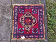 Tapete Oushak turco antigo, tapete pequeno com nós à mão, tapete de banho 2,3x2,3 pés comprar usado  Enviando para Brazil