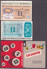 Poland National Money Lottery Bilety 1959 i 1961 na sprzedaż  PL
