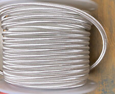 Cabo redondo de 3 fios coberto de pano branco, 18ga. Abajures vintage luzes antigas, rayon comprar usado  Enviando para Brazil