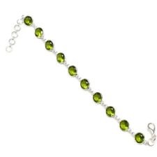 "Pulseras de joyería de plata esterlina 925 hechas a mano piedras preciosas de peridoto verde tallas 7-8" segunda mano  Embacar hacia Mexico