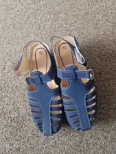 Blue denim sandals for sale  HULL
