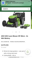 Greenworks 48v brushless for sale  HUNTINGDON