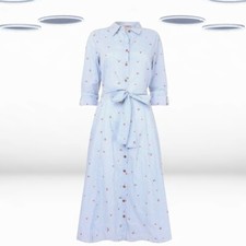 Vestido Camisa de Algodão Listrado Cereja Feminino Ex Joe Browns Azul comprar usado  Enviando para Brazil