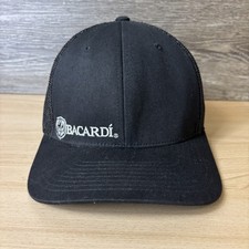 Boné Bacardi chapéu ajustado malha preta caminhoneiro bordado flexfit masculino logotipo médio comprar usado  Enviando para Brazil
