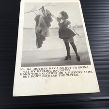 Cartão postal vintage - Mãe posso sair para nadar? Pendure suas roupas em um membro, usado comprar usado  Enviando para Brazil