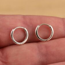 Pendientes de aro pequeño abragie de plata esterlina 925 lisos para hombre dama 12 mm de diámetro segunda mano  Embacar hacia Argentina