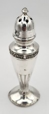 Shaker de pimenta banhado a prata início dos anos 1900 PAT 1913 EUA talheres ornamentados com miçangas comprar usado  Enviando para Brazil