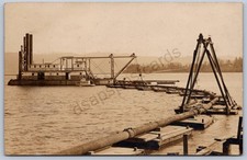 Cartão postal K34/interessante RPPC c1910 Dredge Pipe Lake EUA Engineers Ship 465, usado comprar usado  Enviando para Brazil