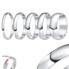 Usado, Anel de casamento de platina alto polido leve em forma de quadra banda Reino Unido Hallmarked comprar usado  Enviando para Brazil