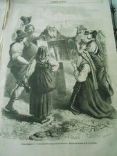 Gravure 1861- Italien le montreur de reliques San Germano, usado comprar usado  Enviando para Brazil