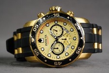 Relógio de pulso masculino Invicta 50mm 17566 tom dourado e borracha preta cronógrafo quartzo comprar usado  Enviando para Brazil