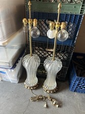Lâmpadas de vidro transparente vintage MARBRO Murano - 2 lâmpadas - Base de latão sólido comprar usado  Enviando para Brazil