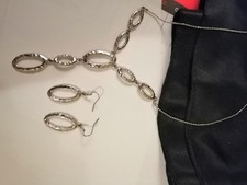 Silver tone necklace for sale  ROTHERHAM