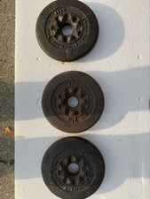 Incomum 3 placas de peso vintage National Fitness BARBELL face plana 7 1/2 lb comprar usado Incomum 3 placas de peso vintage National Fitness BARBELL face plana 7 1/2 lb comprar usado  Enviando para Brazil