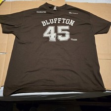 Camisa manga curta Gildan Bluffton 45 anos comemorando lanches salgados tamanho XL comprar usado  Enviando para Brazil