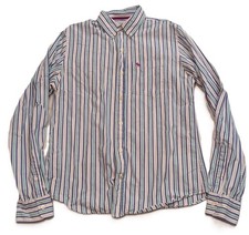 Camisa masculina Abercrombie grande listrada azul verde botão para baixo casual comprar usado  Enviando para Brazil