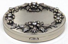 Pó floral vintage K&K Kotler Kopit metal strass semente pérola compacto A24 comprar usado  Enviando para Brazil