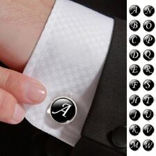 1x Alfabeto de Eslabones Iniciales Negro A-Z Para Hombre Acero Inoxidable Letra  segunda mano  Embacar hacia Mexico