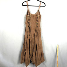 Usado, Vestido Saga Feminino Pequeno Marrom Boho Crinkle Maxi Goblincore Y2K Festival Artsy comprar usado  Enviando para Brazil