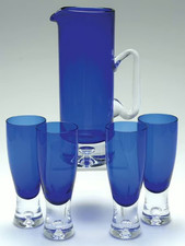 BLOCO “ESTOCOLMO” 5 peças conjunto de bebidas com taças de água cobalto com base de bolha de ar, usado comprar usado  Enviando para Brazil