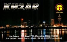 CARTÃO POSTAL AMADOR RÁDIO CQ QSL QSO KH2AR MEMPHIS TENNESSEE EUA 2010 PAISAGEM URBANA NOTURNA comprar usado  Enviando para Brazil