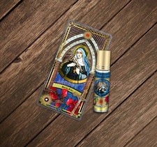 Santa Rita de Cássia 3ª classe relíquia cartão de oração sagrada e relíquia óleo de unção. comprar usado  Enviando para Brazil