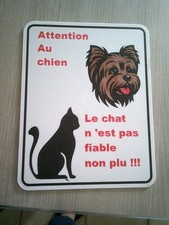 Plaque attention chien d'occasion  L'Albaron