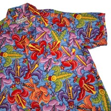 Camisa masculina Bayou Wear Art 4 Now havaiana XL jazz trombone clarinete música EUA comprar usado  Enviando para Brazil