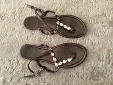 Sandalen zehentrenner silber gebraucht kaufen  Bedburg-Hau